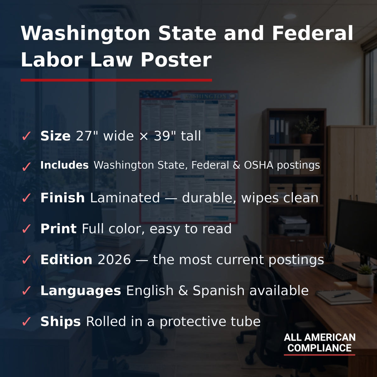 Washington labor law poster specifications.