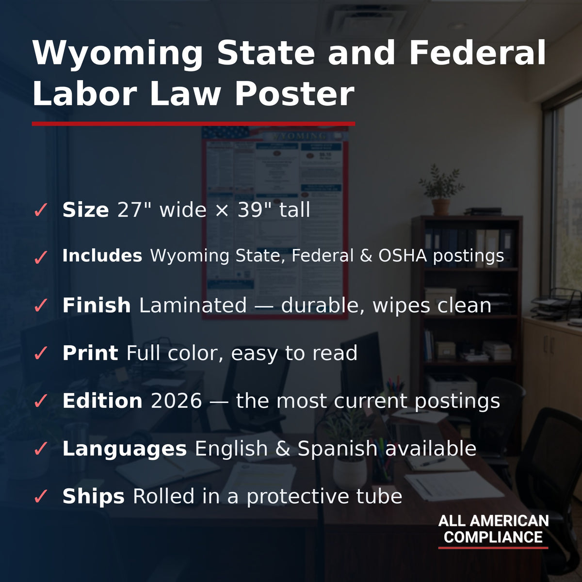 Wyoming labor law poster specifications.